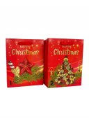 Pungi Pentru Cadou Craciun Rosie Cu Merry Christmas 12/Set 26x32x10 cm
