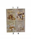 Pungi Pentru Cadou Crem Cu Happy Birthday 12/Set 31x42x10