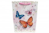 Pungi Pentru Cadou Cu Fluturi Maro,Albastru,Roz 31X40X12 Cm