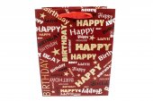 Pungi Pentru Cadou Cu Happy Birthday Grena 12/Set 44x31xx12 cm