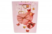 Pungi Pentru Cadou Cu Inimi Agatate 12/Set 18x24x8.5 cm