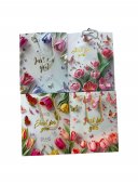 Pungi Pentru Cadou Cu Lalele Si Fluturi Si mesaj 12/Set 17.5x23x10