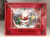 Rama decorativa rosie cu Mos Craciun si Merry Christmas