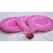 Saculeti Din Organza Rotunzi Roz 100/Set