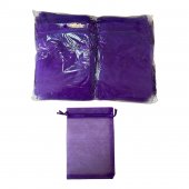 Saculeti Organza Dreptunghiulari 10cm/15cm 100/set Mov Inchis