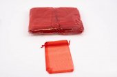 Saculeti Organza Dreptunghiulari Rosu 10cm/15cm 100/set