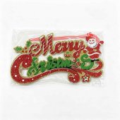 Semn decorativ Merry Christmas cu Mos Craciun
