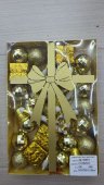 Set ornamente aurii de Craciun in cutie, 34 buc