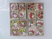 Set ornamente din lemn de Craciun in cutie 12/set