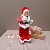 Sotia Lui Mos Craciun Rosu Alb 45 cm