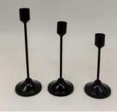 Suport Lumanare Cu Picior 3/set Negru