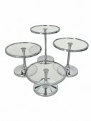 Suport Pentru Candy Bar Rotund Argintiu 4/Set