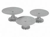 Suport Pentru Candy Bar Rotund Din Metal Argintiu 3/Set