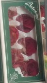 Trandafiri criogenati, 6 bucati/cutie, diametru 6 cm Rosu Inchis