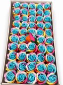 Trandafiri de Sapun 5 cm Premium Parfumati Rainbow Light Blue