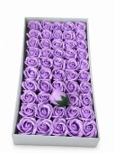 Trandafiri de Sapun Premium SuperParfumati, Light Purple, 50 capete, 5 cm