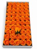 Trandafiri de Sapun Premium SuperParfumati, Medium Orange, 50 capete, 5 cm