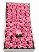 Trandafiri de Sapun Premium SuperParfumati, Medium Pink, 50 capete, 5 cm